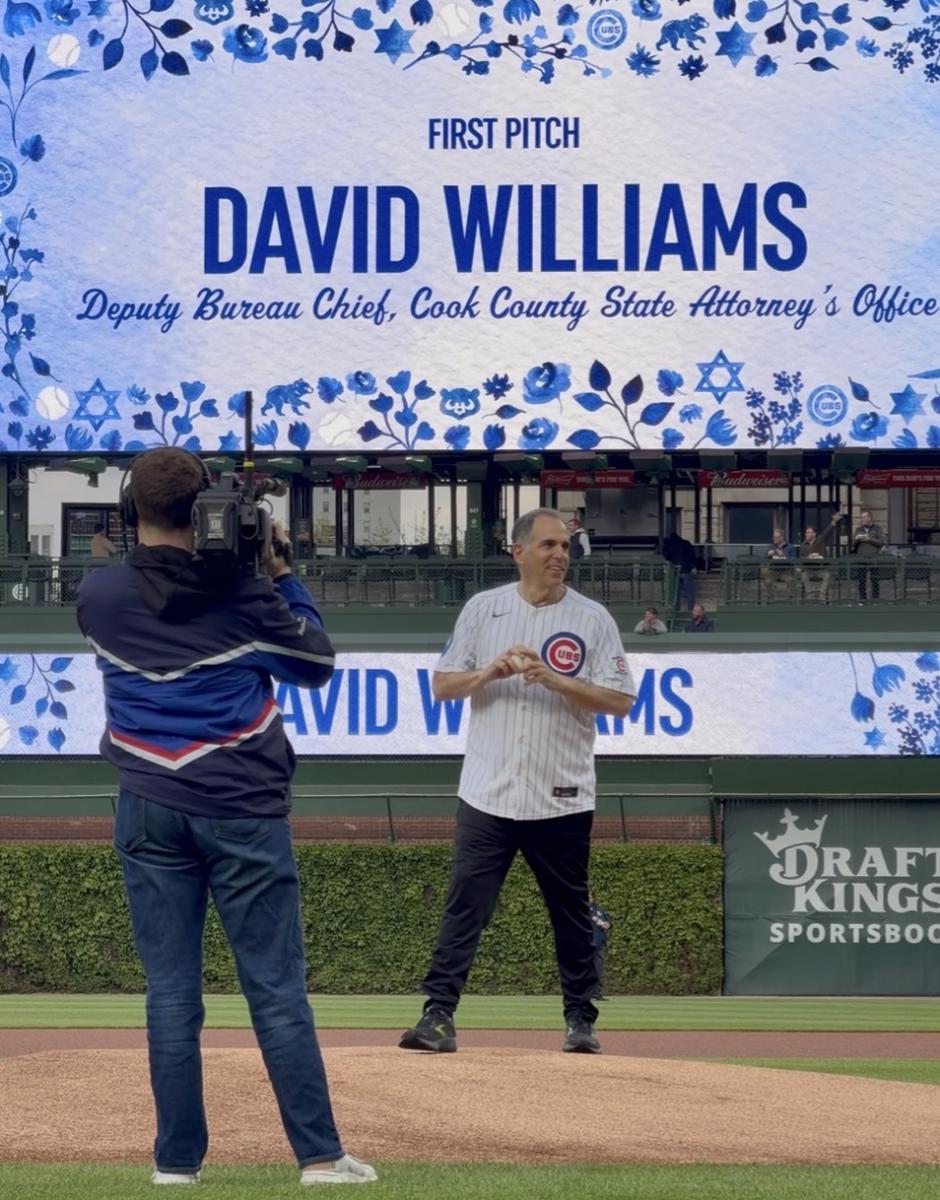 CCSAO Deputy Bureau Chief Throws Out First Pitch at Cubs vs. Reds Game